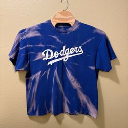 Men’s 2X MLB LA Los Angeles Dodgers Blue Bleached Upcycled Tie Dye Shirt
