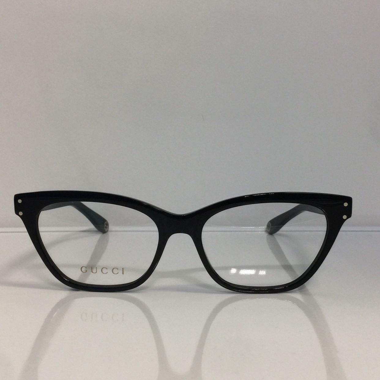 New Gucci GG0570O 005 Black Plastic Cateye Eyeglasses 52mm