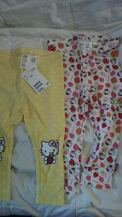 Hello Kitty pants. H&M. 2 pair size 12 - 18 mos & tops