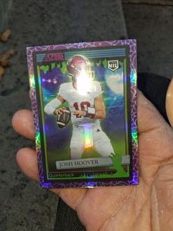 2026 Panini Score-A-Treat Josh Hoover #139 Indiana Hoosiers Pre Rookie Quarterback (Spider Web/Laser Parallel). Near Mint/Mint Condition