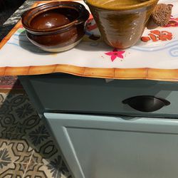 Two Small Ceramic Bean Pot Bowls