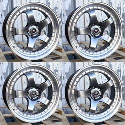 18 INCH STAGGERED SET WORK MEISTER S1 STYLE WHEELS RIMS 18X8.5 / 18X9.5 +35 (5X114.3) CB: 73.1