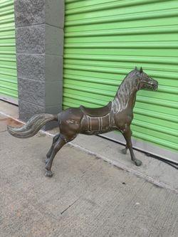 Vintage Brass Horse Sculpture Statue