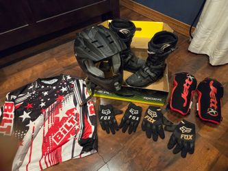 Youth Dirt Bike Starter Gear Package - Boots Size 3 / Helmet YM
