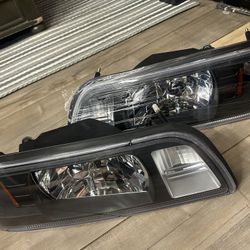 Mustang GT Foxbody ONE Piece Front Headlights 