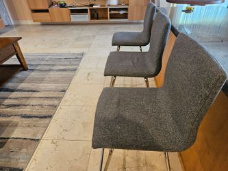 3 Bar Stools - Blue/Grey