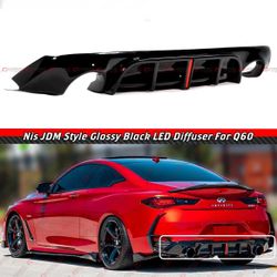17-22 Infiniti Q60 Rear Bumper Diffuser W/ LED Light 