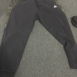 Adidas Men Black Green Stripe Joggers