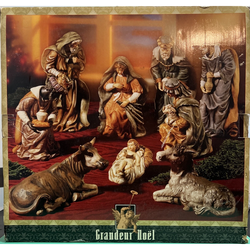 Grandeur Noel Collector's Edition 9-piece porcelain nativity set.