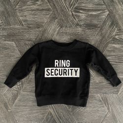 Wedding ring bearer “Ring Security” sweatshirt (Boys 2T)
