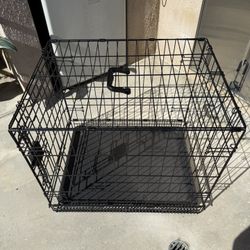 Single Door Black Metal Pet Crate 24x18x20