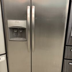 Stainless Steel Frigidaire Side By Side refrigerator