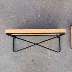 Wood And Metal Floating Shelves