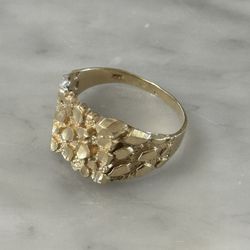 14k Gold Nugget Ring 