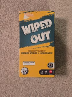 Wiped Out Party Game New Sealed Secret Words Sabotage 3-6 Players Mattel