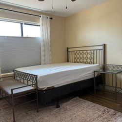 Queen Bed Frame, Headboard, Nightstand, Bench