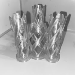 Pearlescent Toothbrush Holder - 4 Compartment + FREE STICKER