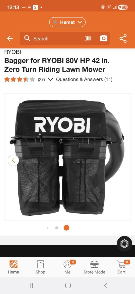 Ryoby Bagger for RYOBI 80V HP 42 in. Zero Turn Riding Lawn Mower