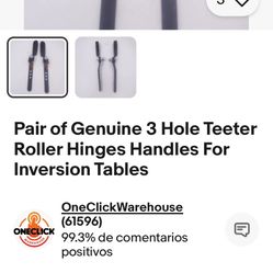 Pair of Genuine 3 Hole Teeter Roller Hinges Handles For Inversion Tables