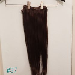 BELLAMI 20" DARK BROWN LACE WEFT CLIP IN HAIR EXTENSIONS