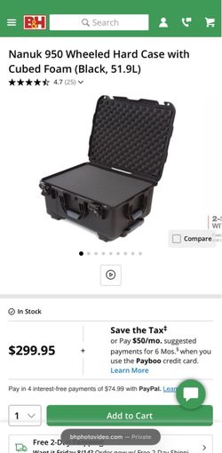 NANUK - Wheeled Series 950 Lightweight NK-7 Resin Waterproof Protective Rolling Case, Black