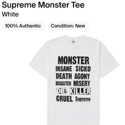 Supreme Monster WhiteT-shirt Size XL  