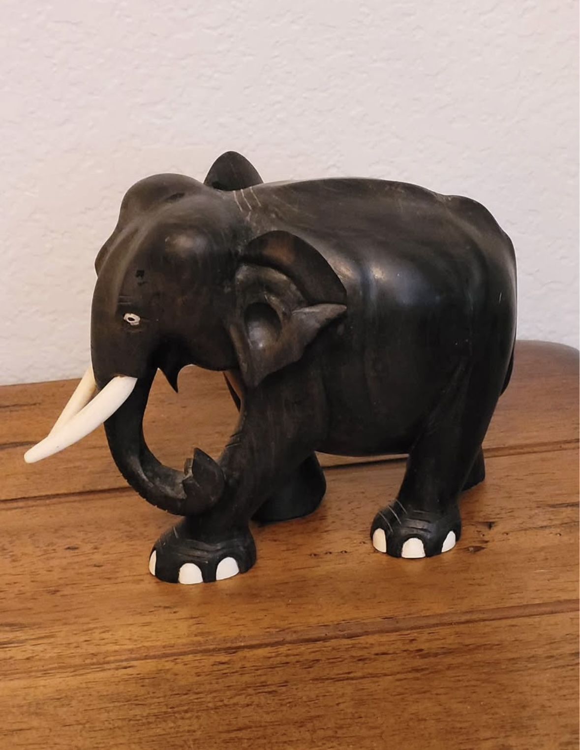 Antique Hand Carved Wood Elephant