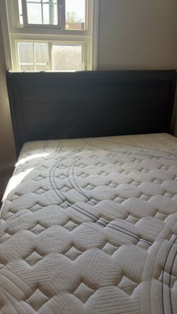 Queen bed frame and mattress