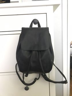 Faux Leather Black Backpack
