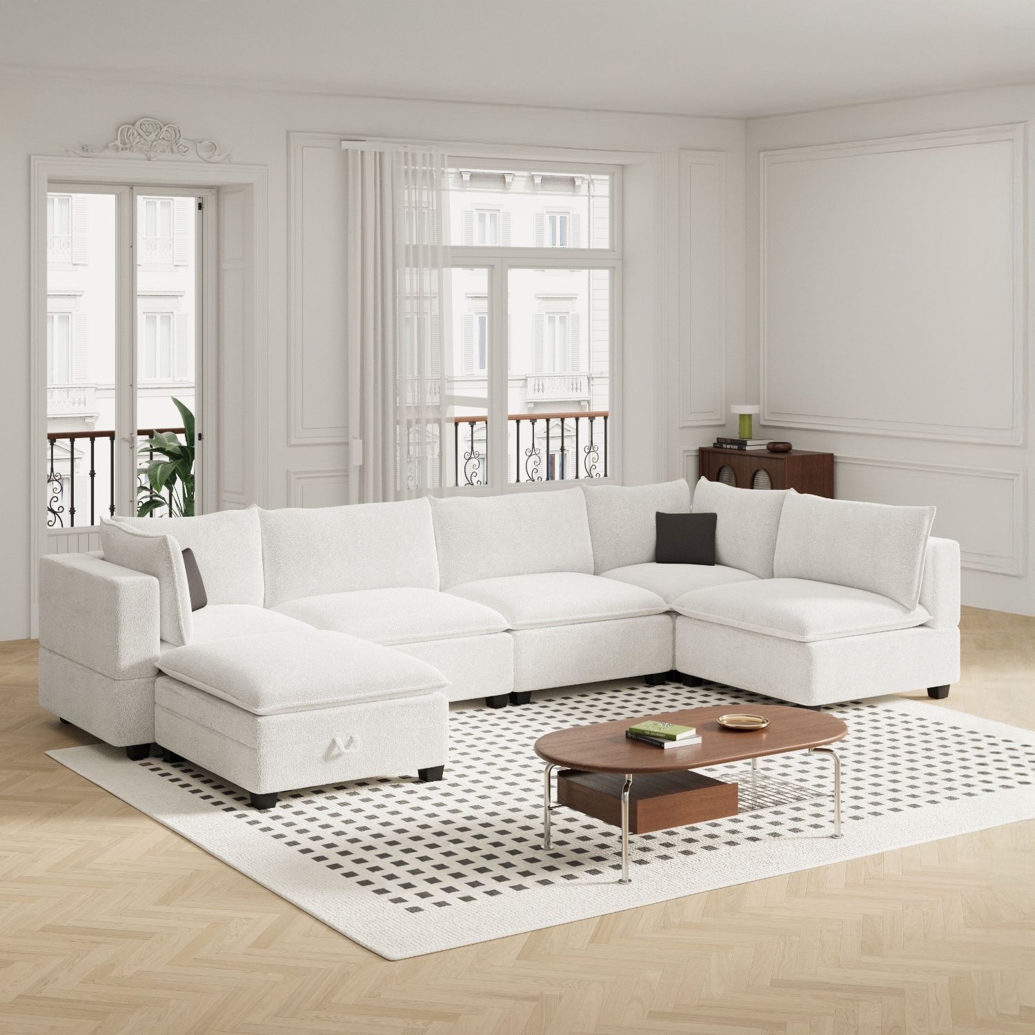 FREE DELIVERY New In Box Cloud Boucle Modular Sectional Couch 6 Piece