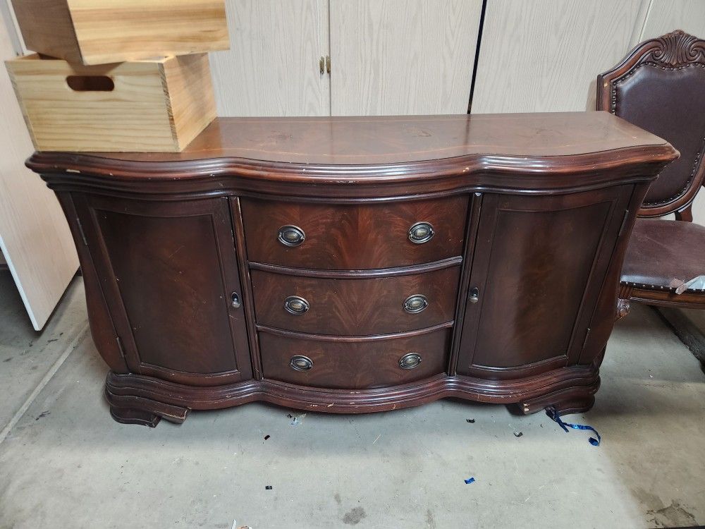 Red Wood Antique Dresser