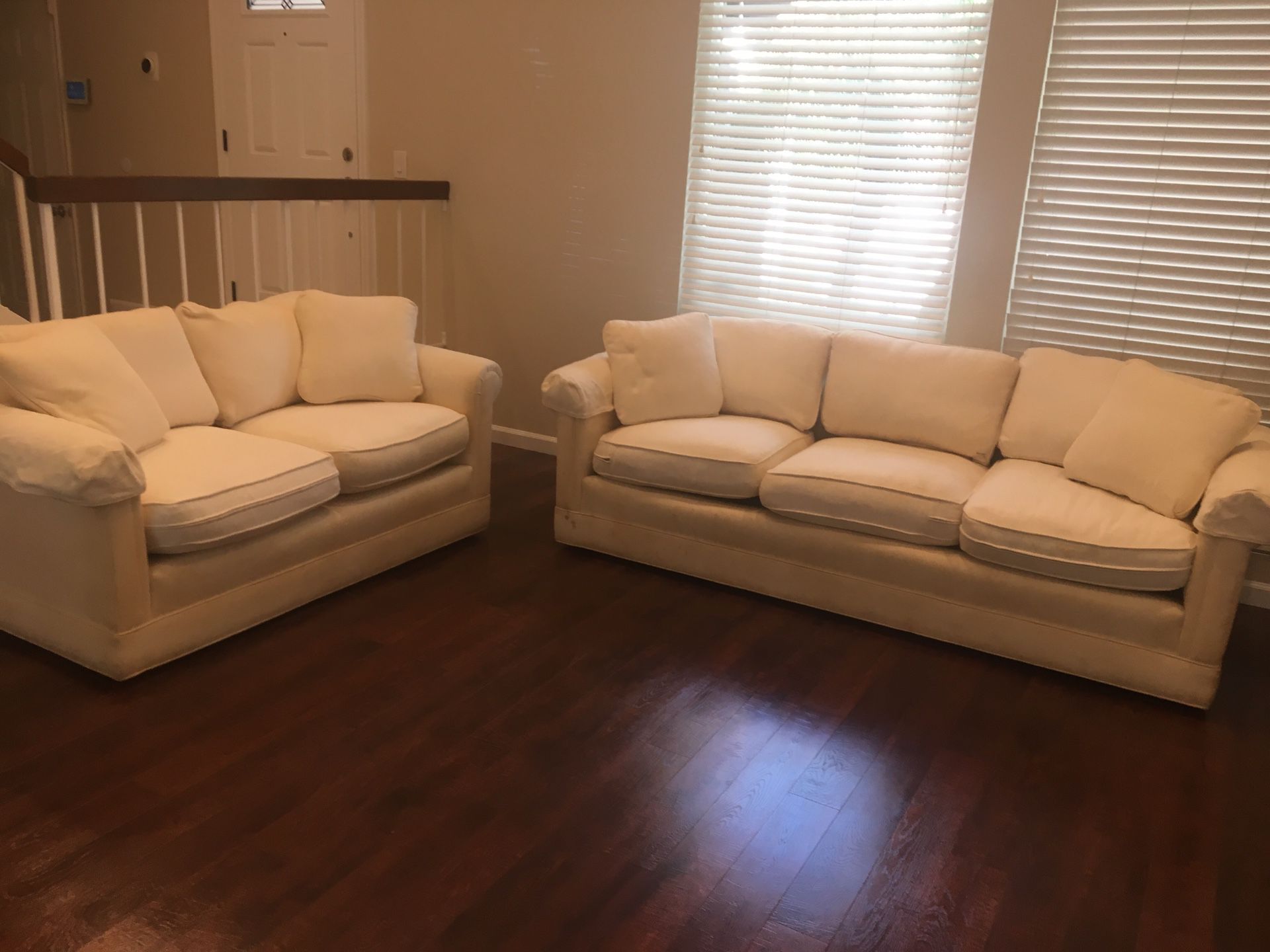 FREE sofa and loveseat with stains (Burton James)