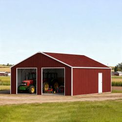 45FT x 25FT Metal Garage Barn Shed – Durable Outdoor Steel Structure Storage Shed - The customer must have unloading capabilities, such as a forklift 