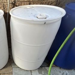 Sealed Top Plastic 55 Gal Barrels Have One White $20 May Have Blue (ask)