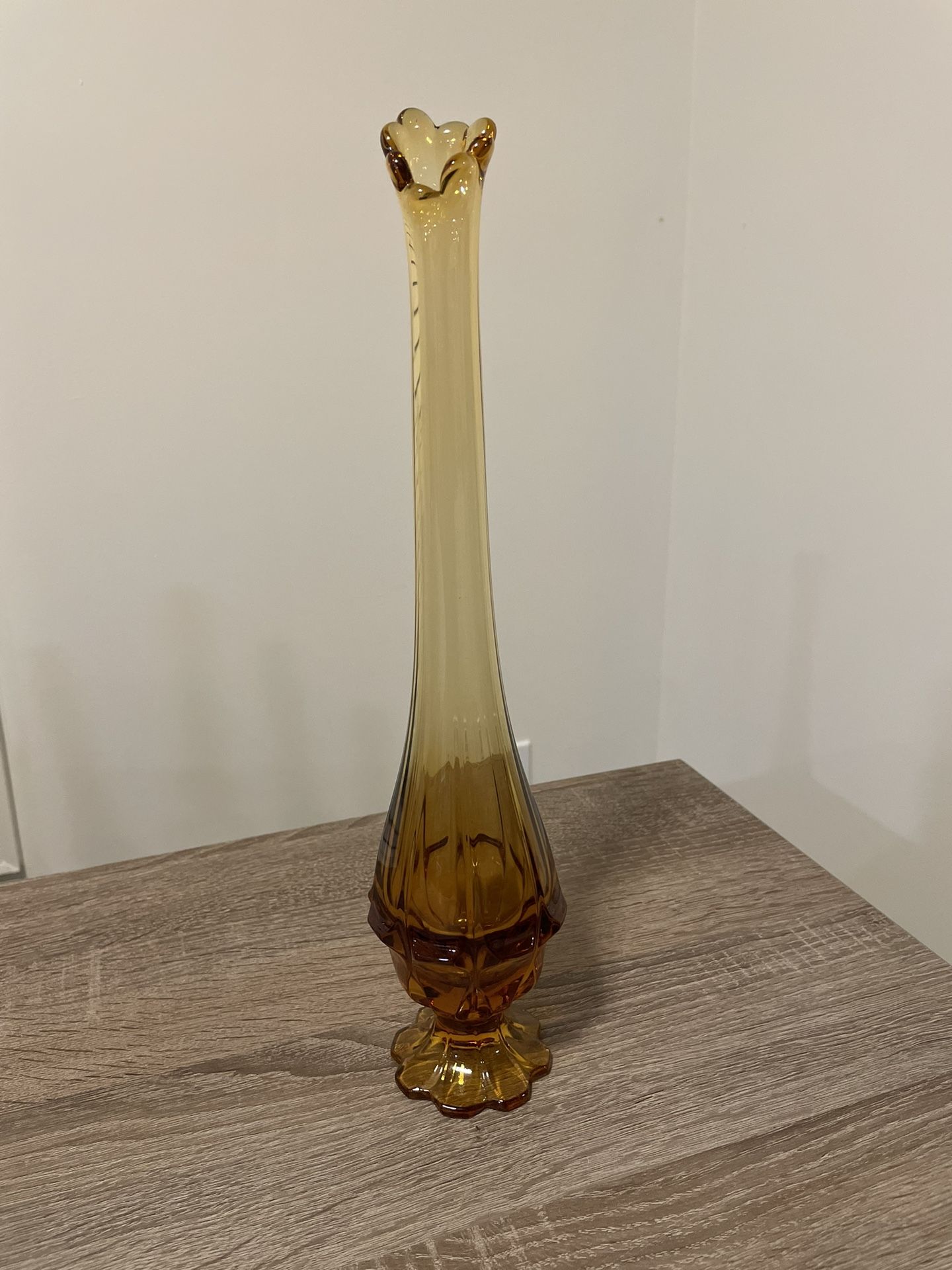 Fenton Amber Footed Swung Vase