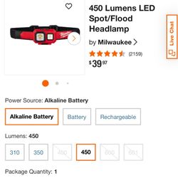 Milwaukee Head Lamp 