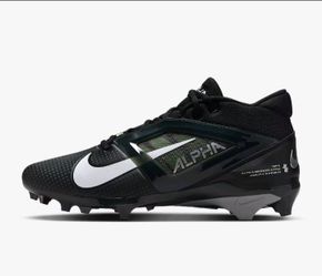 Men's Nike Alpha Menace 4 Pro Black White Football Cleats Sz 9🏈