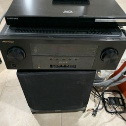 Samsung DVD Player, Pioneer Elite HDMI Audio/video Multichannel Receiver And Speaker