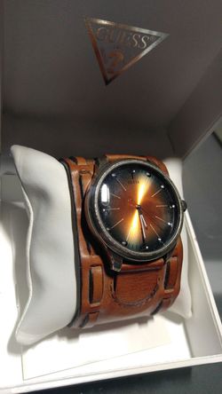 Guess brown leather watch