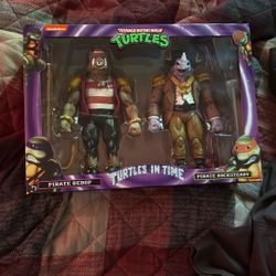 Neca Teenage Mutant Ninja Turtles Pirate Bebop And Rocksteady Turtles In Time Figurines 