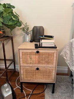 rattan nightstand