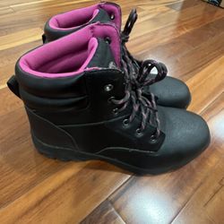 Women's Brahma For Her Bevel Steel Toe Faux Leather Work Boot Black
