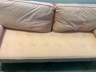 Modern pink salmon couch