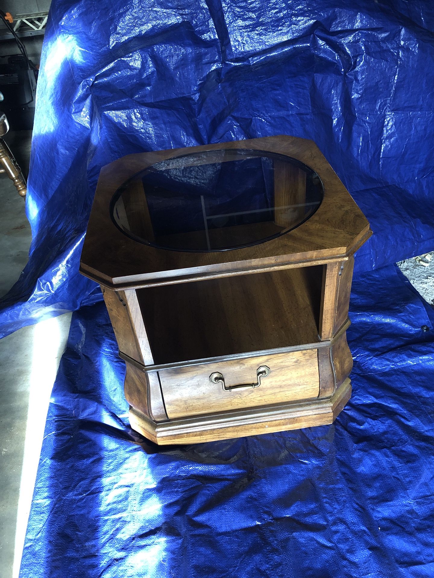 This Was A Custom Made piece of furniture for a client I used to clean far. It is real wood and still in beautiful condition.