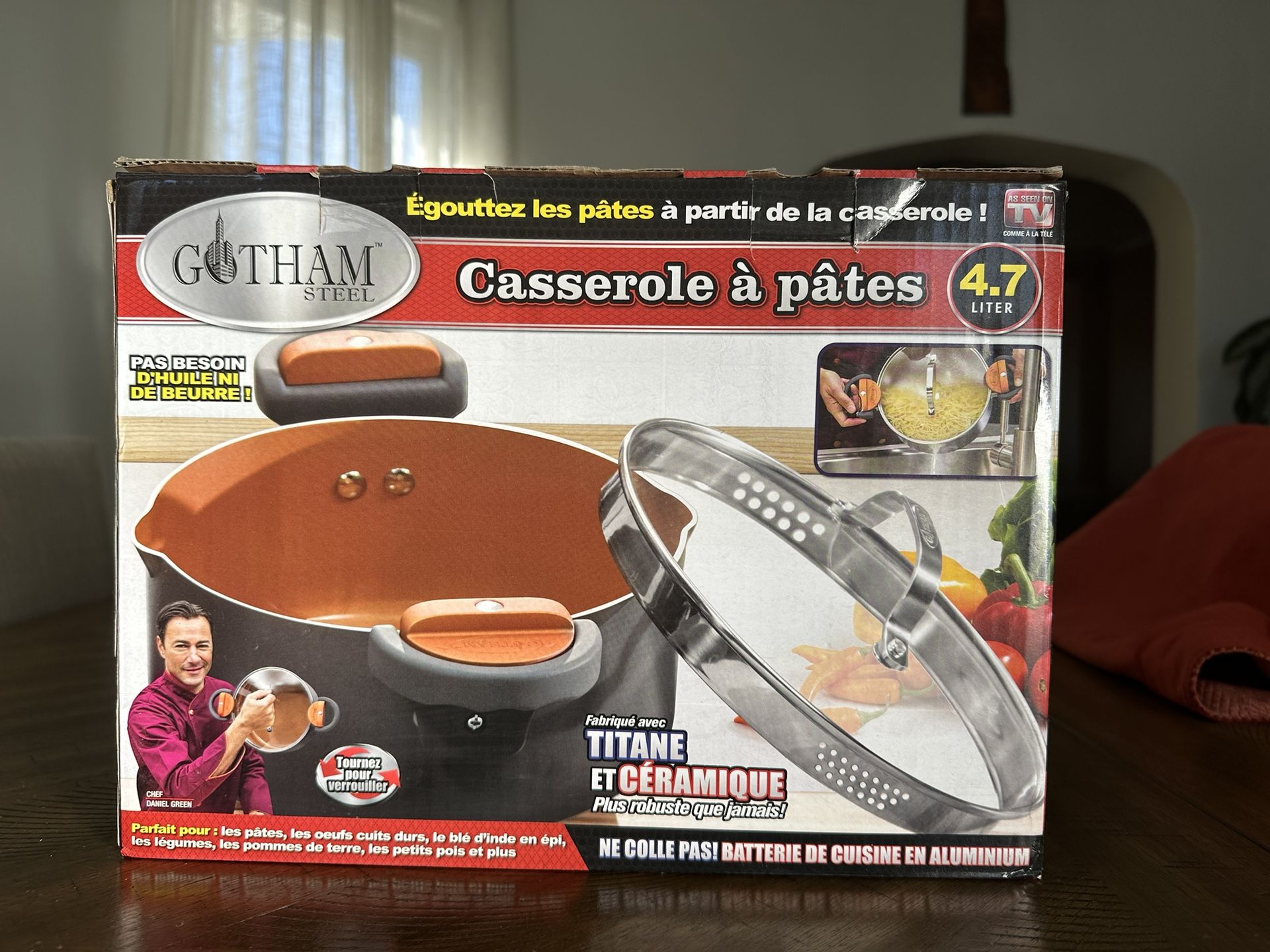 Gotham Steel 5 Quart Stock Pot Multipurpose Pasta Pot with Strainer Lid & Twist and Lock Handles, Nonstick Ceramic Surface…