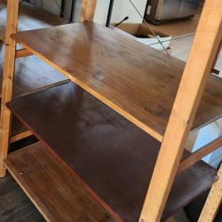 Multi-Level Wooden Shelf