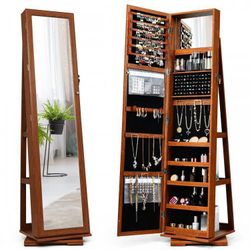 Jewelry Storage Cabinet With Large Mirror