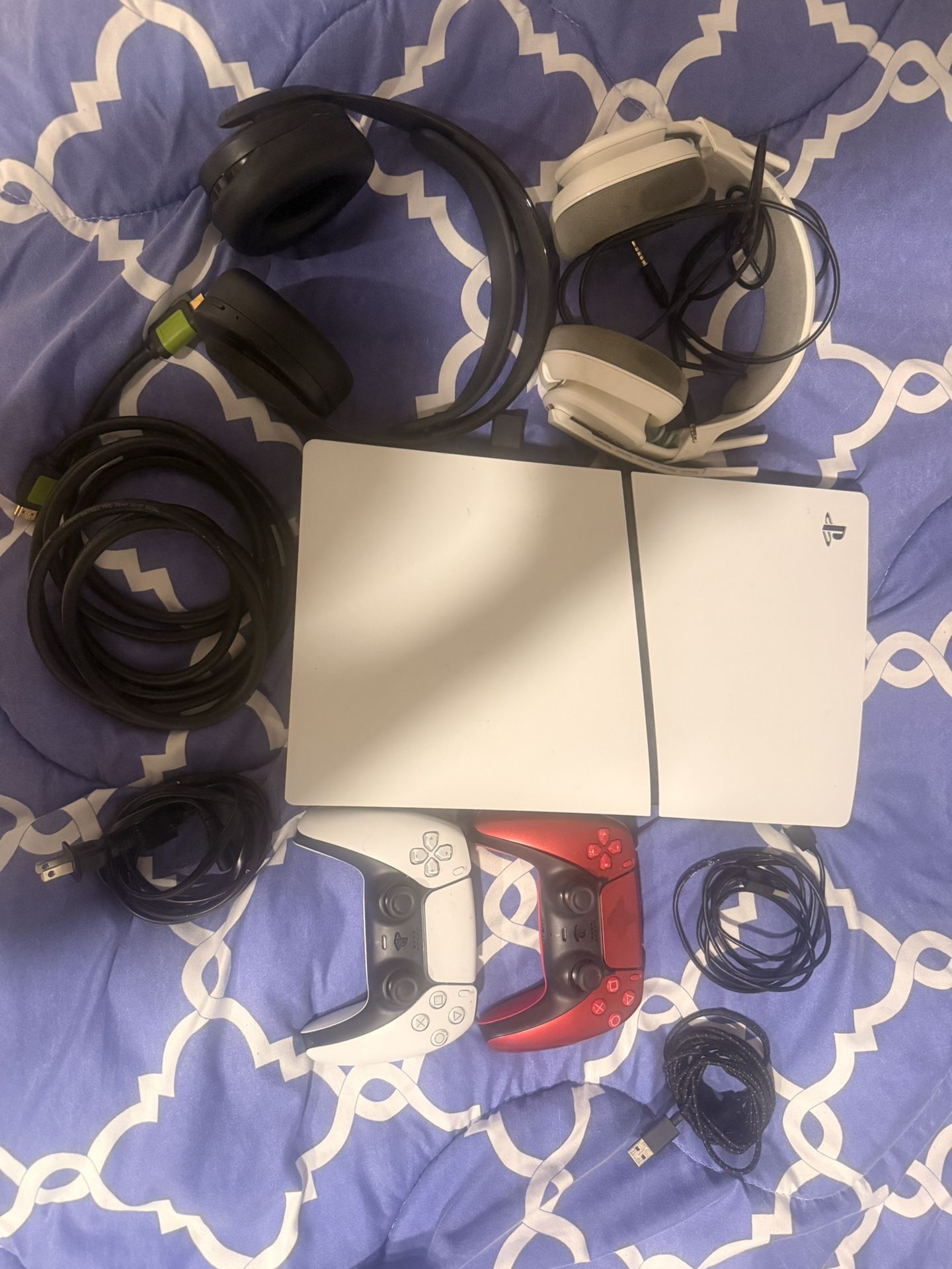 PS5 Console W/ 2 Controllers & 2 Headsets