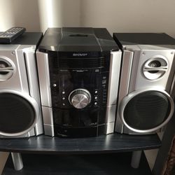 Sharp Stero With 5CD Player, radio And 2 cassette Player, iPod Charge Attached  $85or best offer