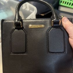 Michael Kors Selby Medium Leather Satchel Bag Black Preowned 